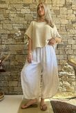 Lalli Damask 7/8 Barrel Leg Pant White